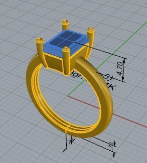 Emerald Cut Solitaire Ring 4161 3D print model_7