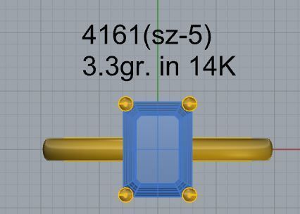 Emerald Cut Solitaire Ring 4161 3D print model_4