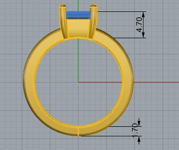 Emerald Cut Solitaire Ring 4161 3D print model_5