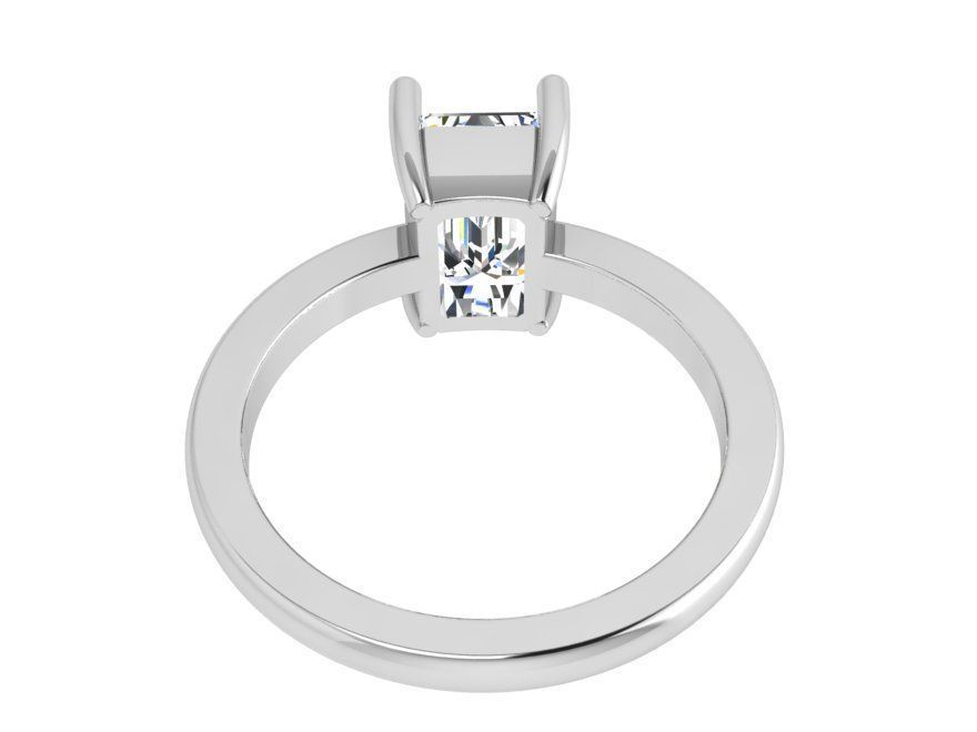 Emerald Cut Solitaire Ring 4161 3D print model_3