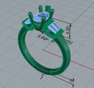 Pear Cut Diamond 3 Stone Ring 4162 3D print model_7