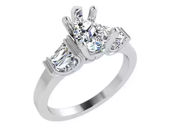 Pear Cut Diamond 3 Stone Ring 4162
