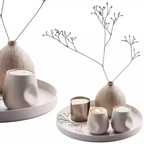 430 eat and drinks decor set 08 serving tray plant wood vase 01