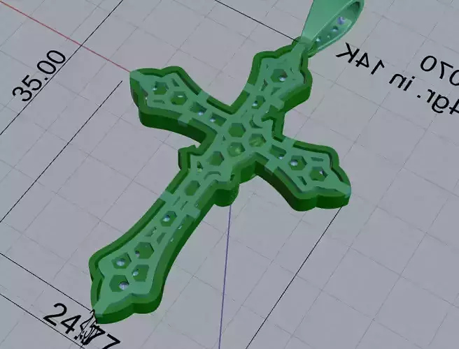 Cross Pendant Grid Backing 4070 3D print model