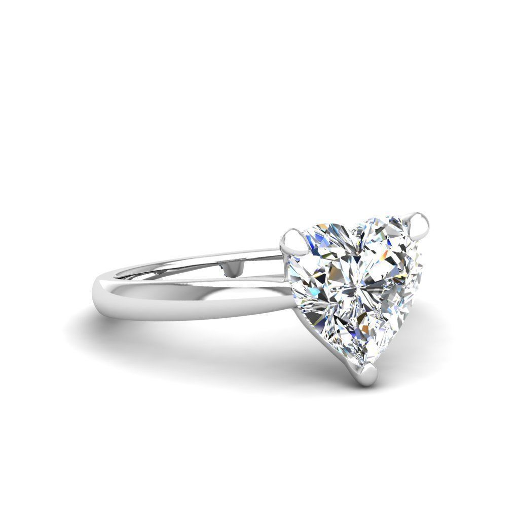 Engagement ring Linda heart 3D print model_12