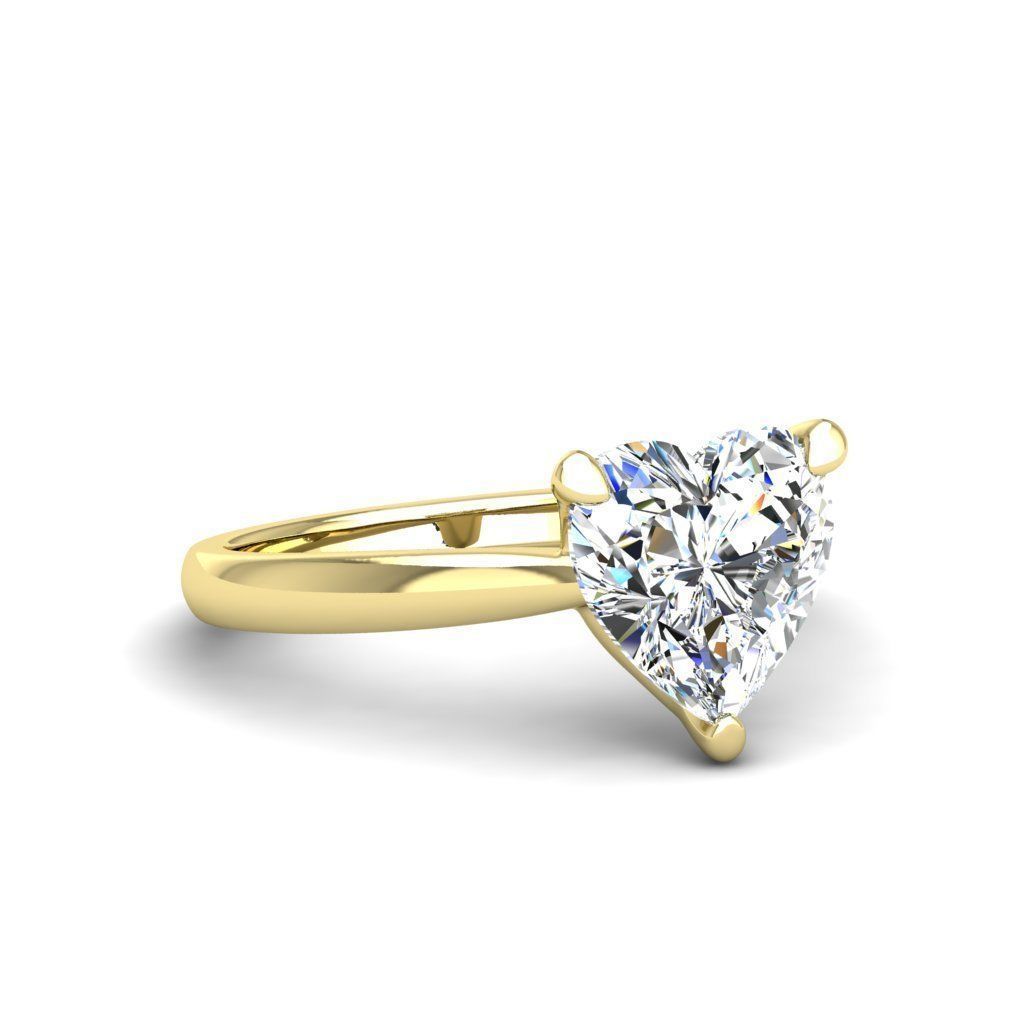 Engagement ring Linda heart 3D print model_21