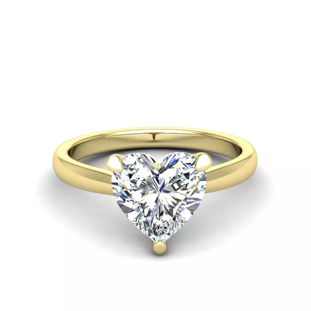Engagement ring Linda heart 3D print model_0