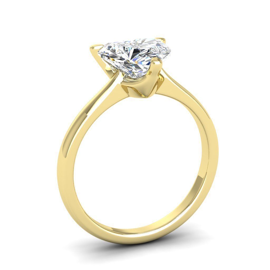 Engagement ring Linda heart 3D print model_6