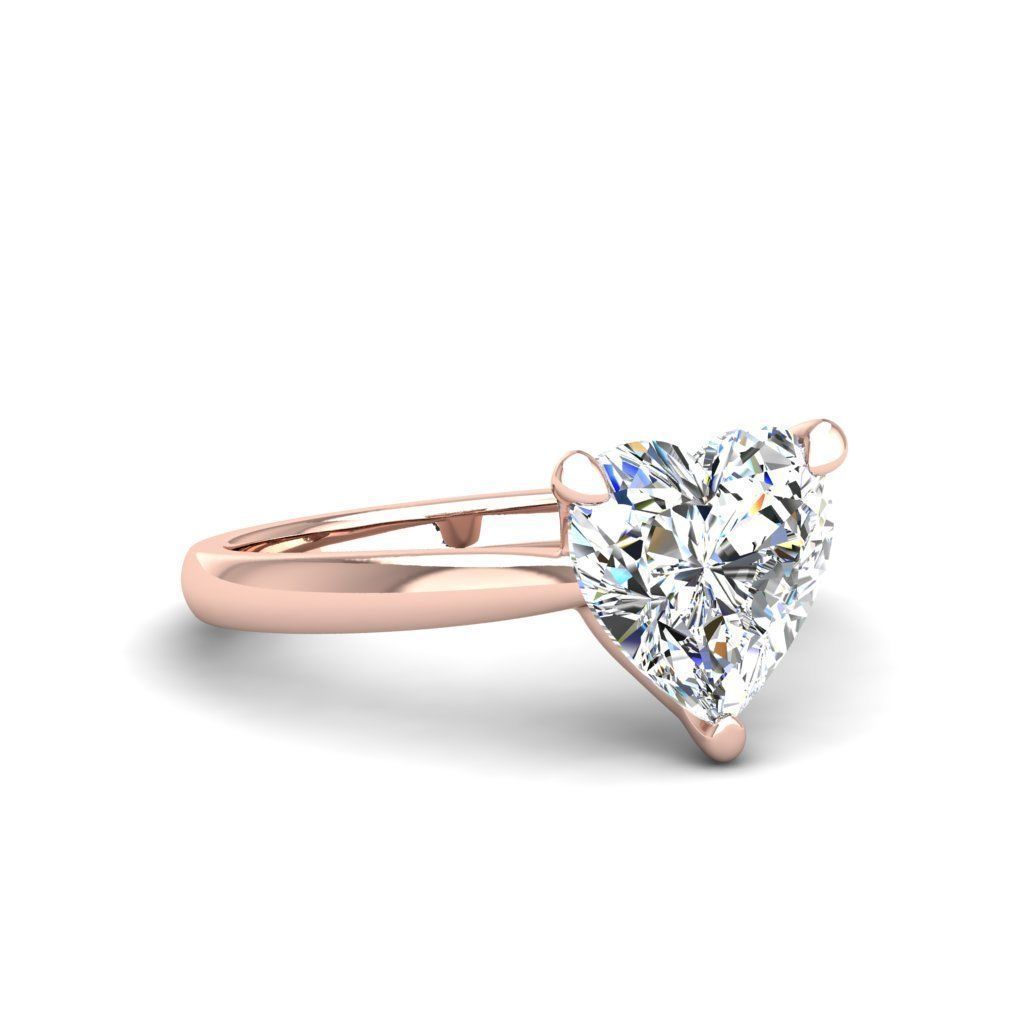 Engagement ring Linda heart 3D print model_28