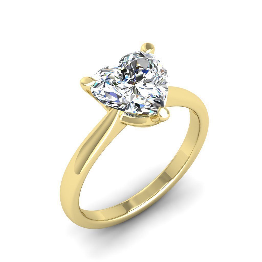 Engagement ring Linda heart 3D print model_25