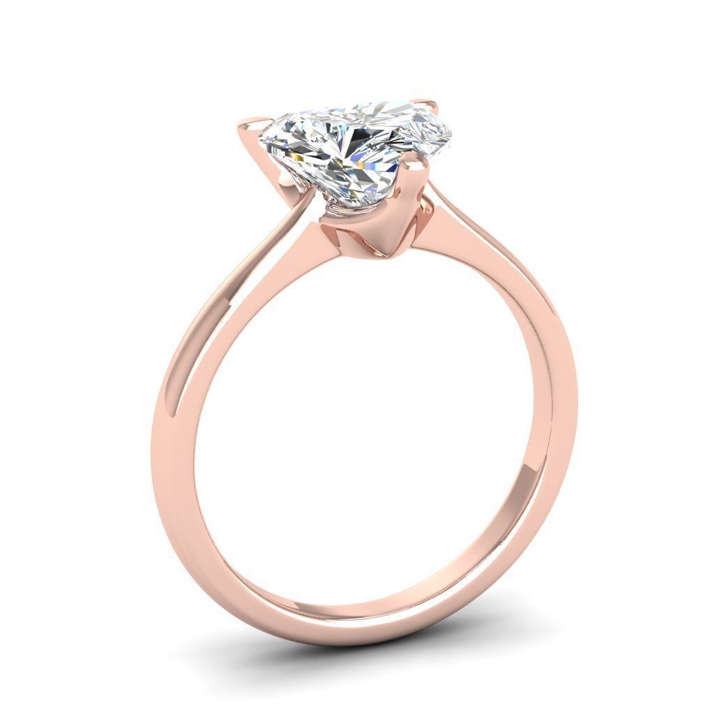 Engagement ring Linda heart 3D print model_20