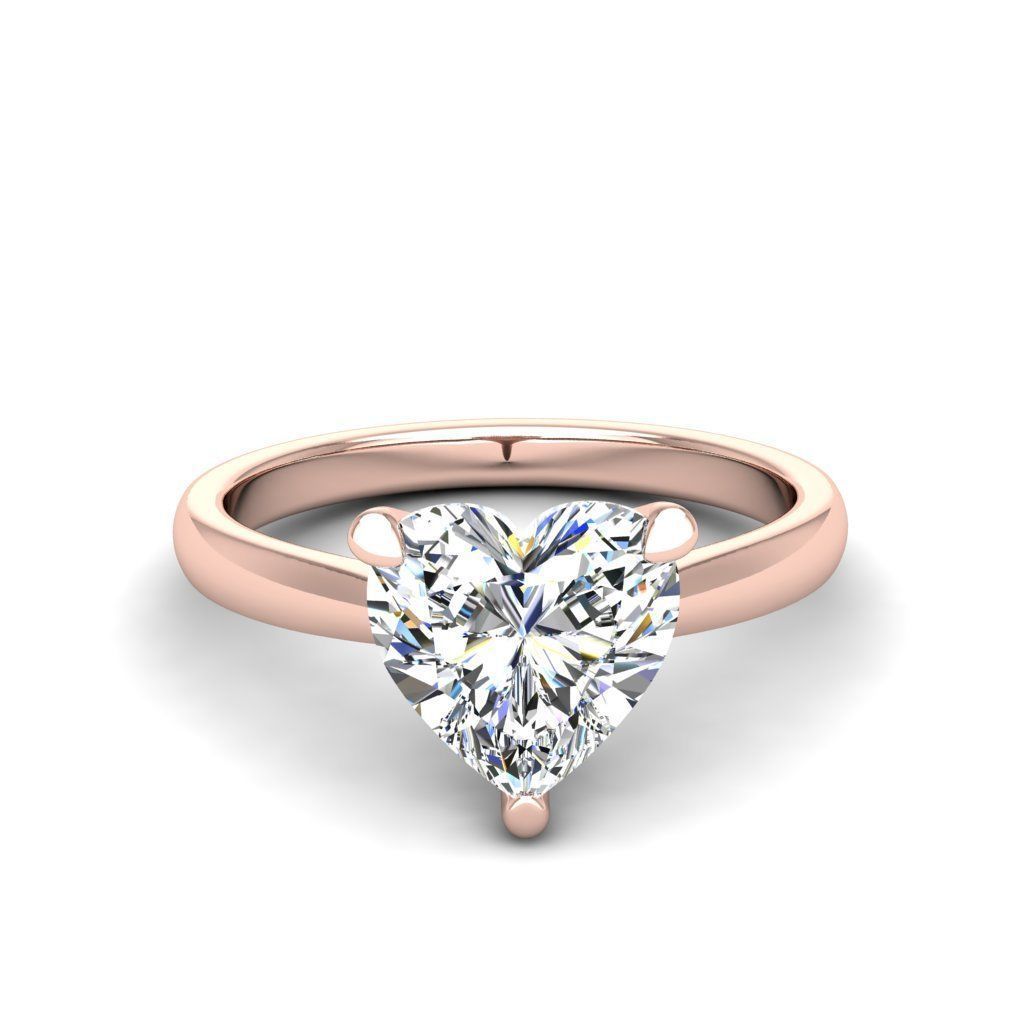 Engagement ring Linda heart 3D print model_17