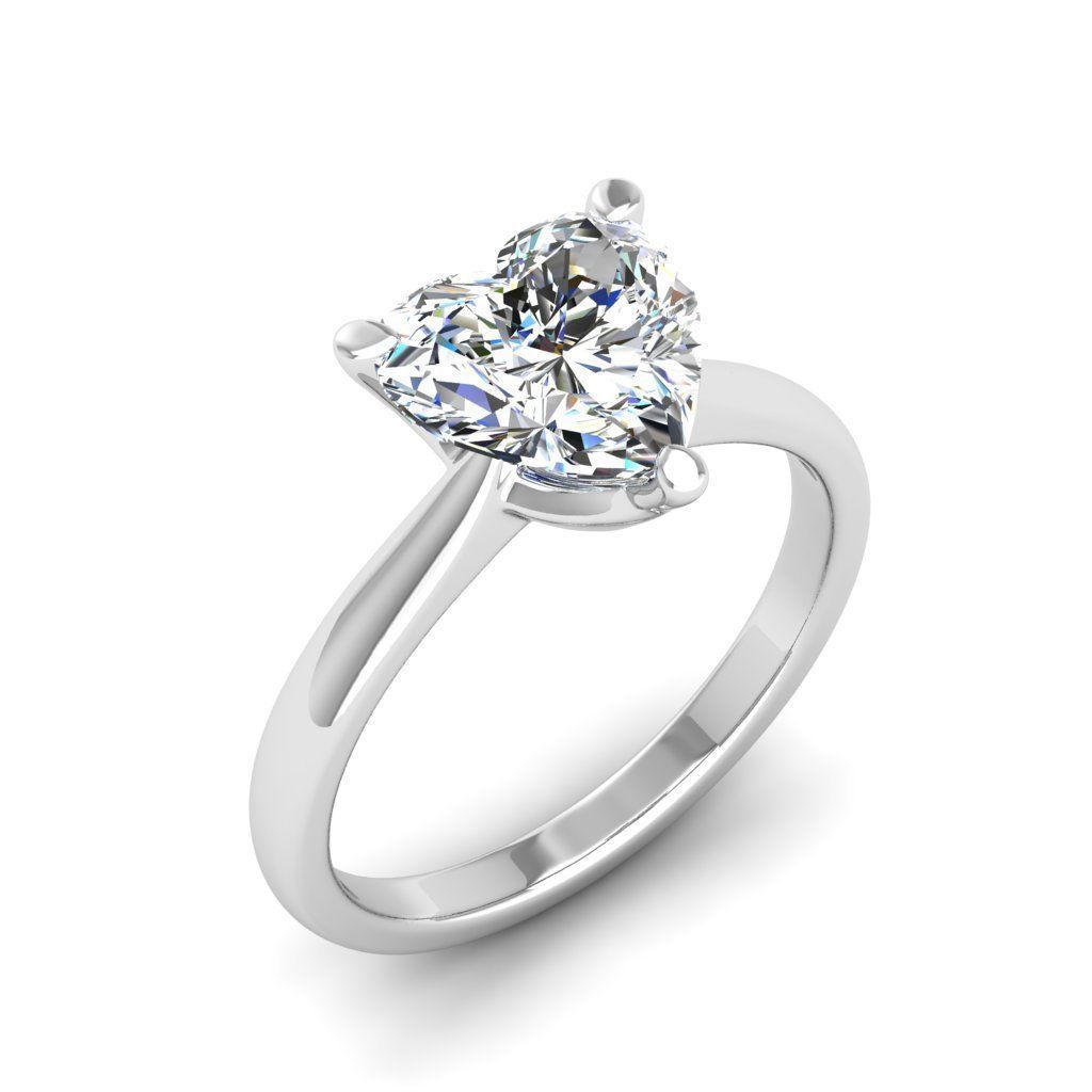 Engagement ring Linda heart 3D print model_27