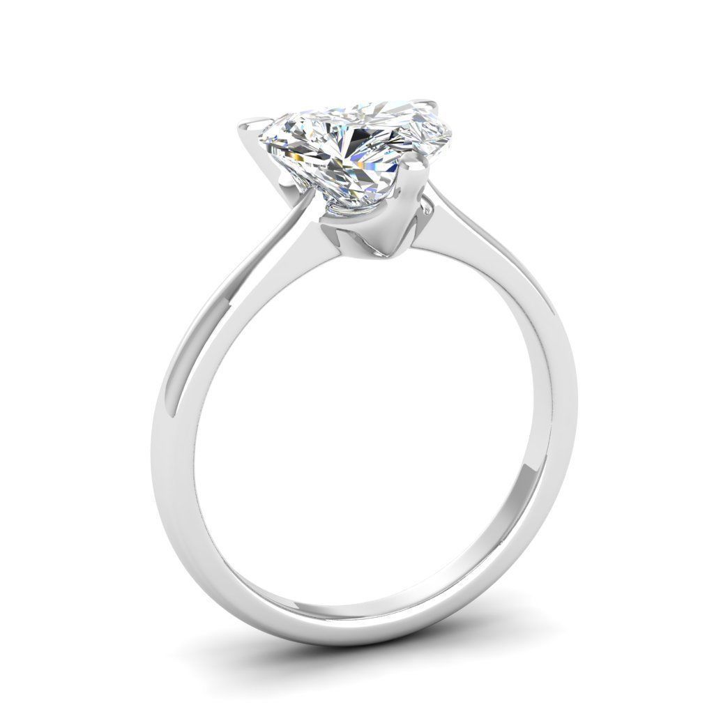 Engagement ring Linda heart 3D print model_5