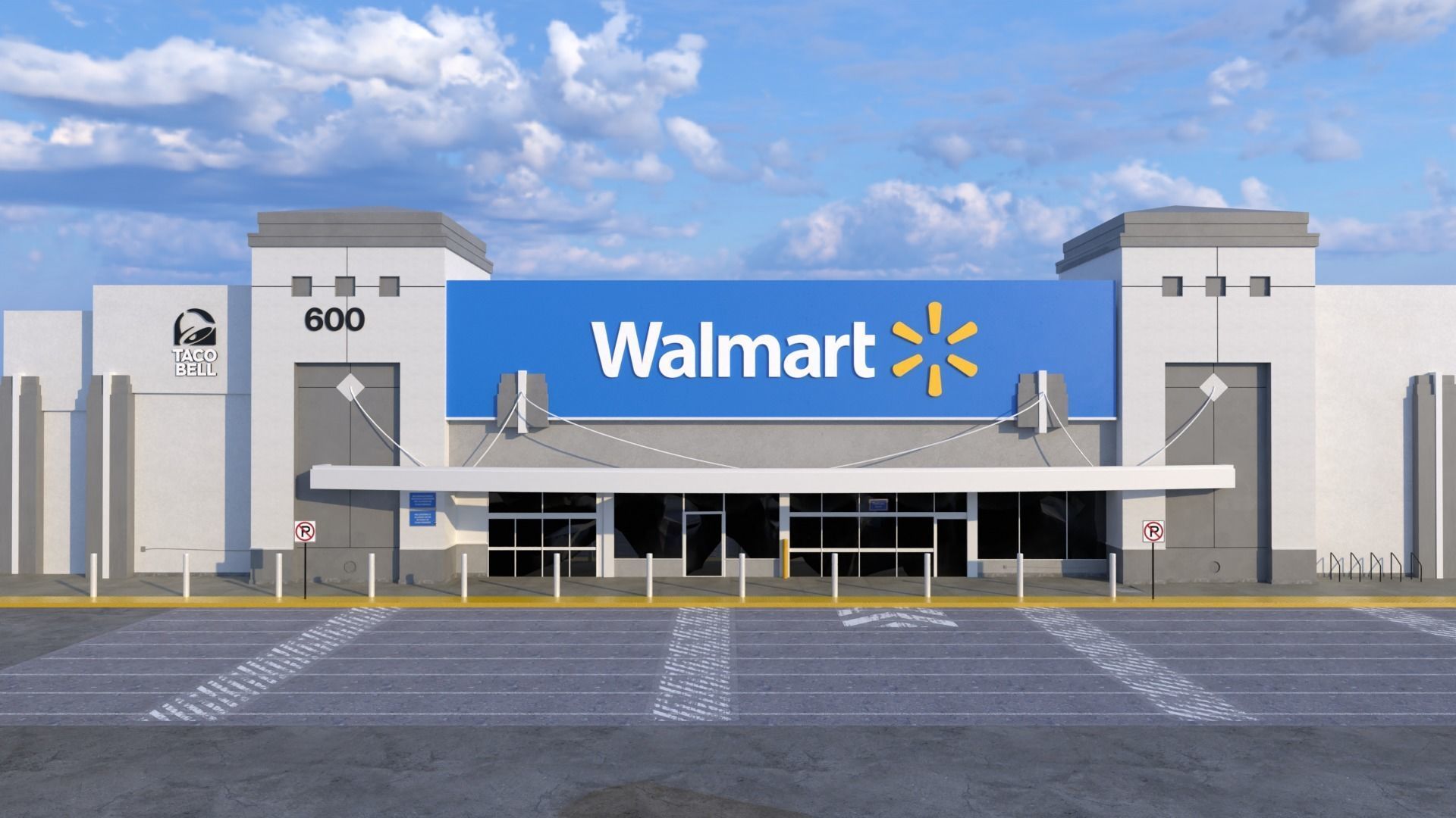 Walmart Store Low-poly 3D model_5