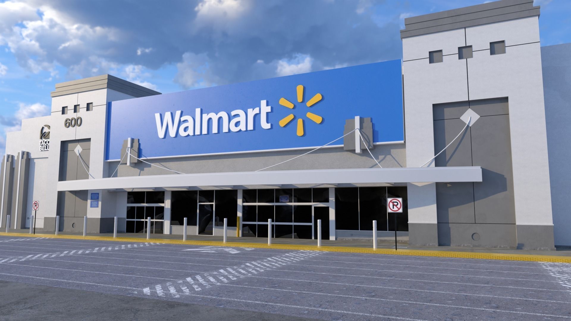 Walmart Store Low-poly 3D model_2