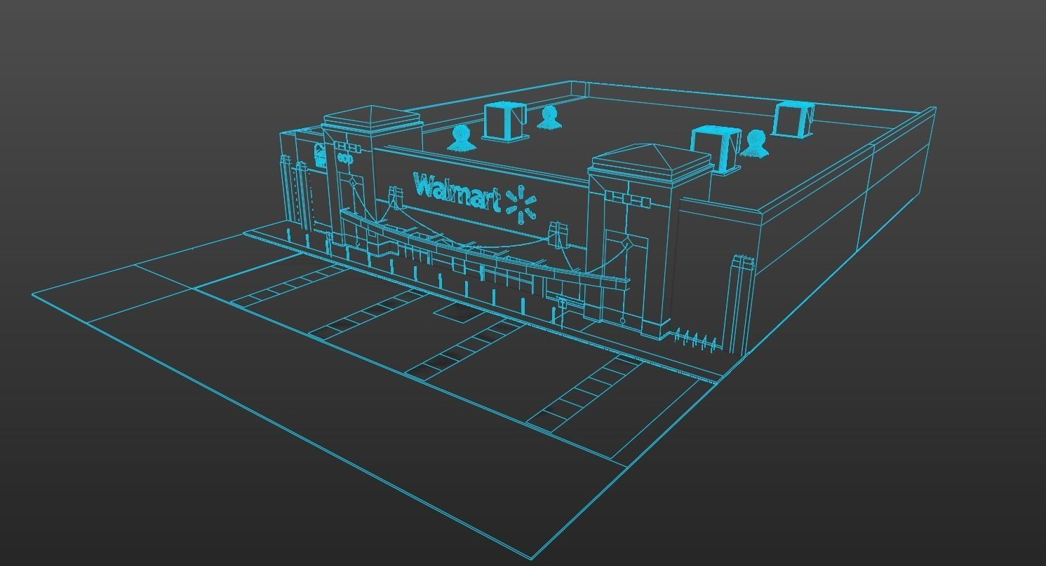 Walmart Store Low-poly 3D model_12