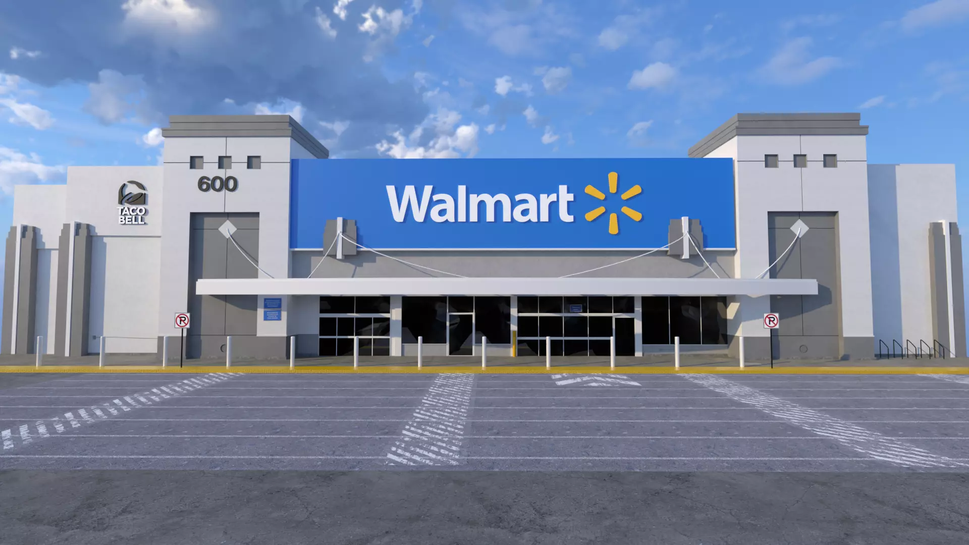 Walmart Store Low-poly 3D model_0