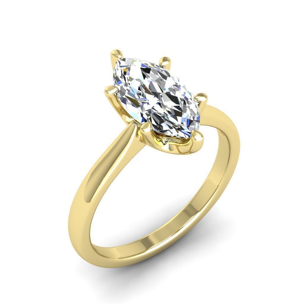 Engagement ring Linda marquise 3D print model_28