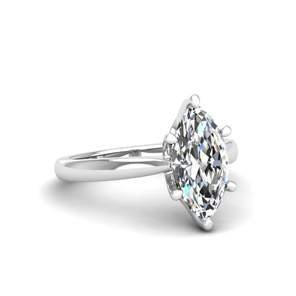 Engagement ring Linda marquise 3D print model_25
