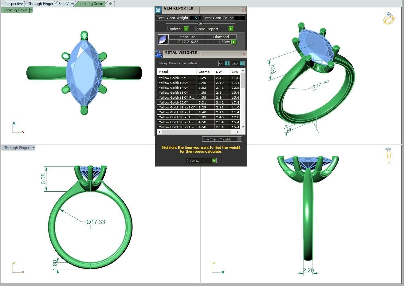 Engagement ring Linda marquise 3D print model_7