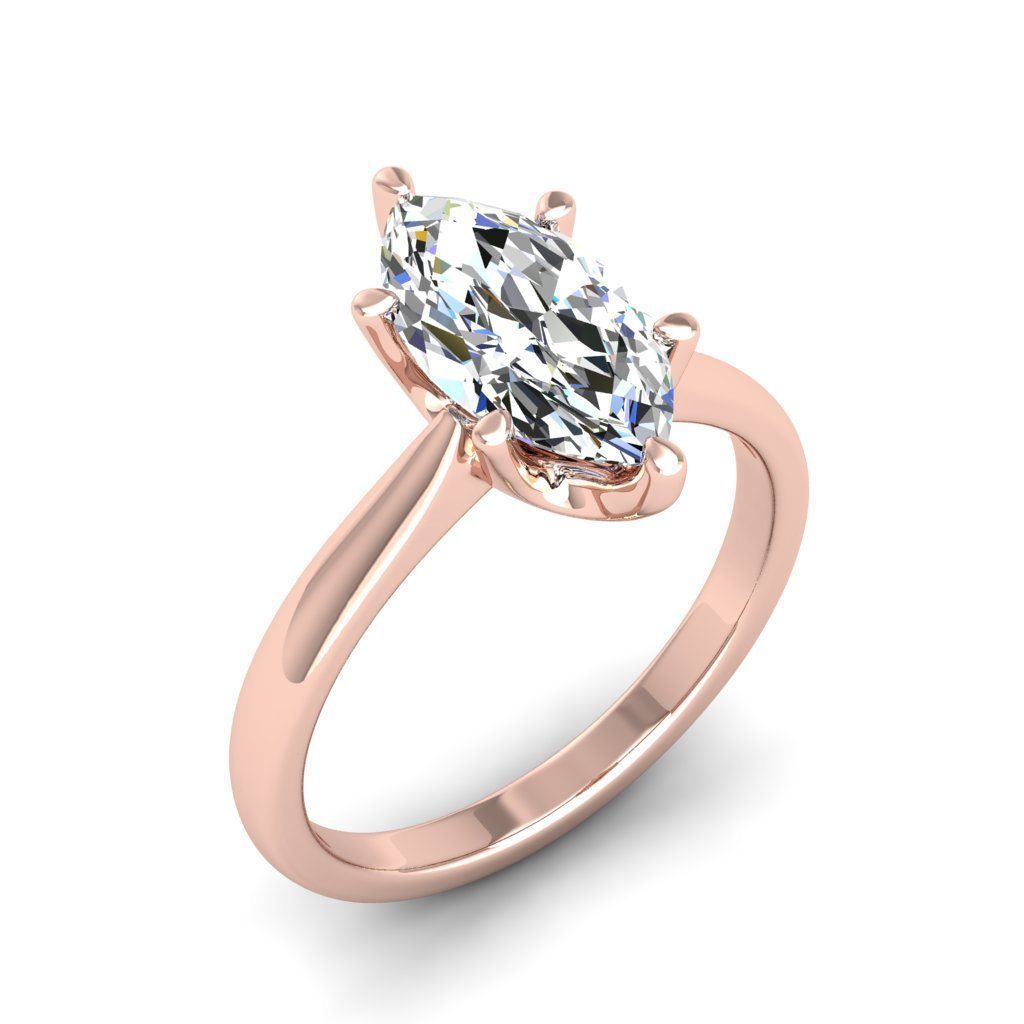 Engagement ring Linda marquise 3D print model_9