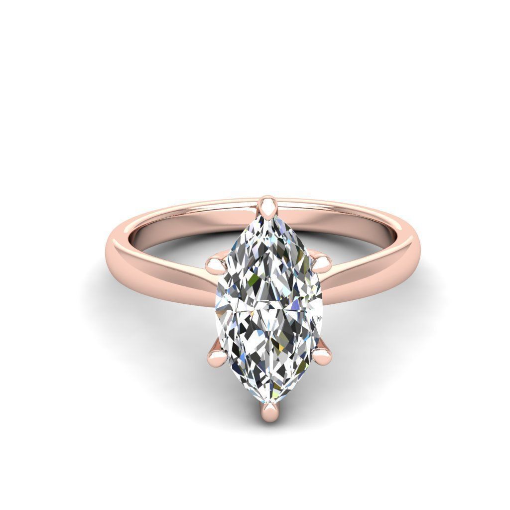 Engagement ring Linda marquise 3D print model_1