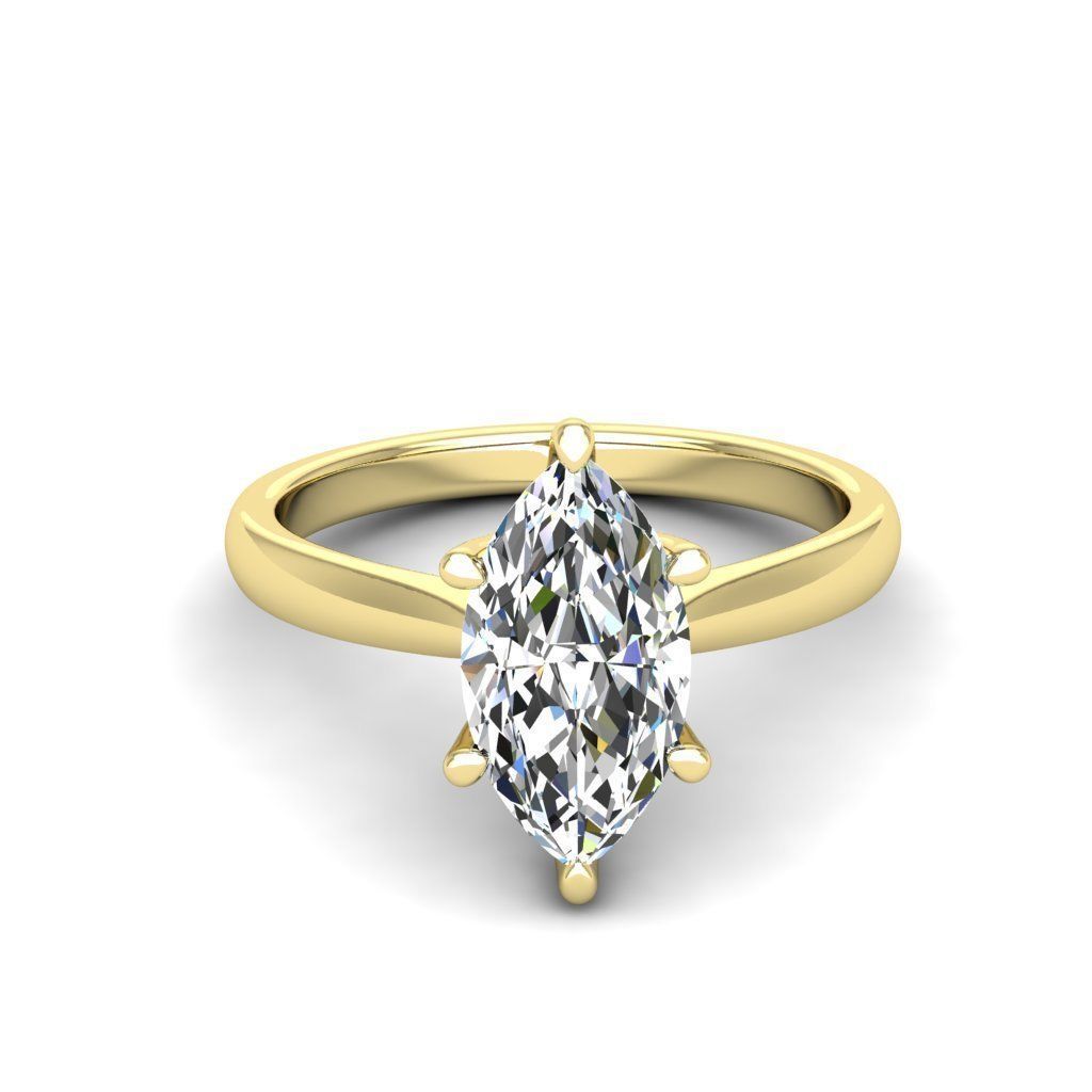 Engagement ring Linda marquise 3D print model_16