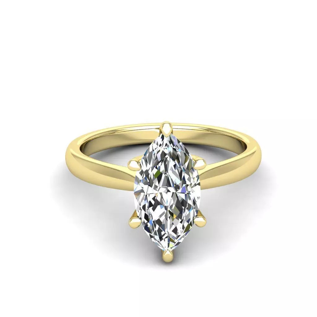 Engagement ring Linda marquise 3D print model_0