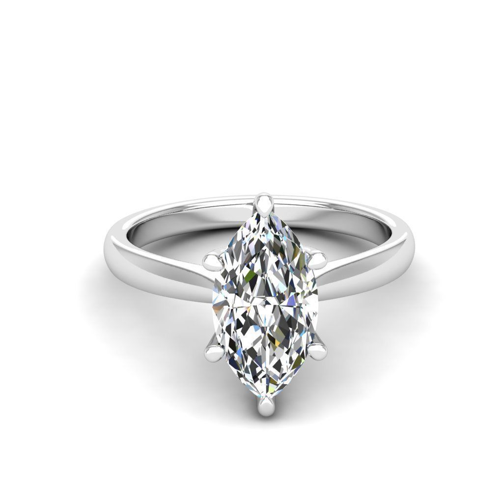 Engagement ring Linda marquise 3D print model_17