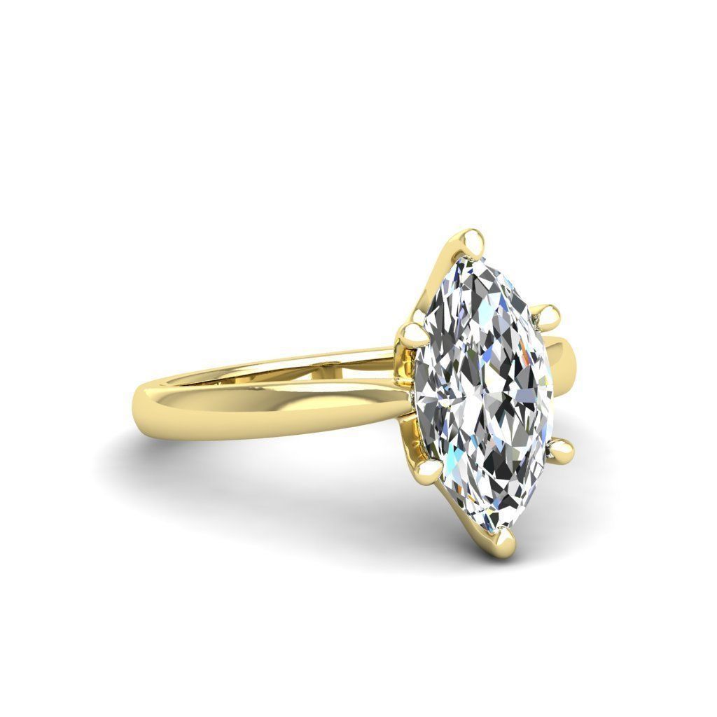 Engagement ring Linda marquise 3D print model_23