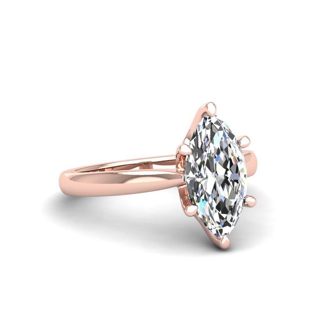 Engagement ring Linda marquise 3D print model_12