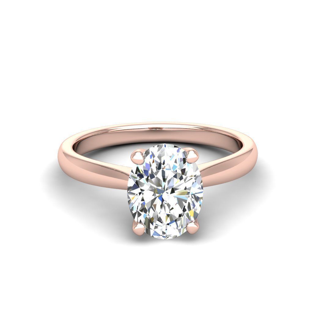 Engagement ring Linda oval 3D print model_2
