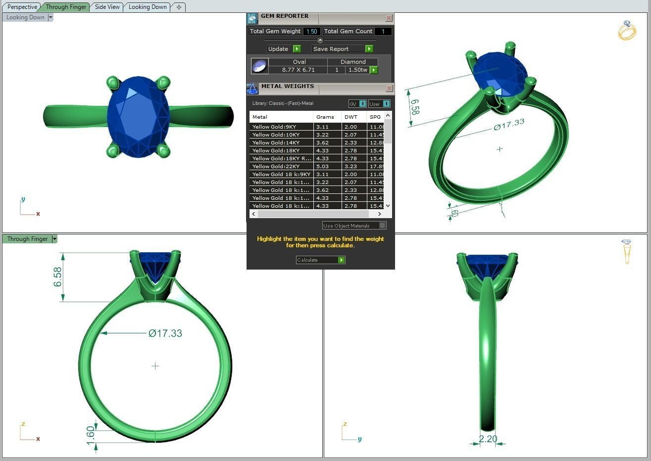 Engagement ring Linda oval 3D print model_15
