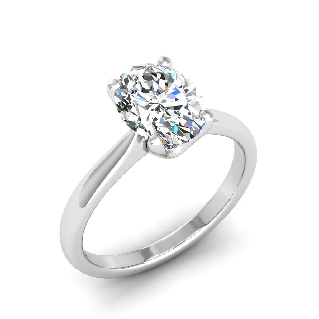 Engagement ring Linda oval 3D print model_10