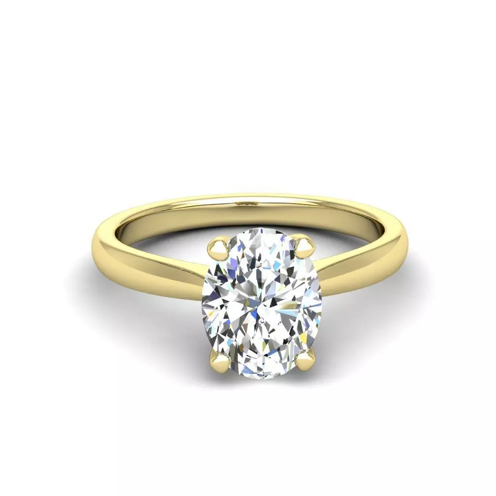 Engagement ring Linda oval 3D print model_0