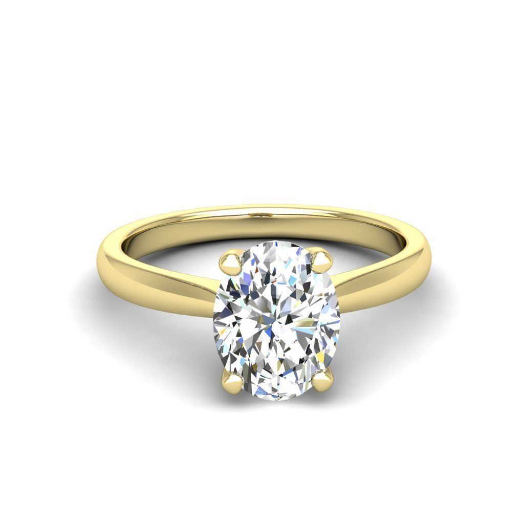 Engagement ring Linda oval 3D print model_16