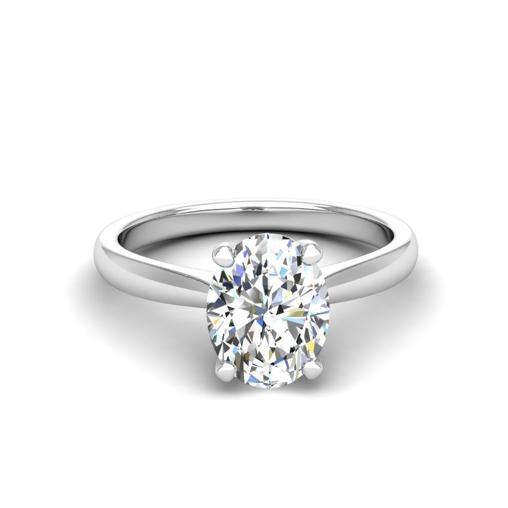 Engagement ring Linda oval 3D print model_17