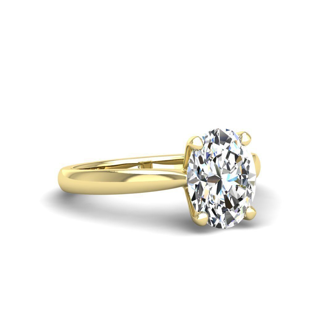 Engagement ring Linda oval 3D print model_27