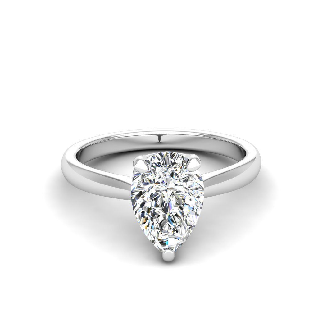 Engagement ring Linda pear 3D print model_1