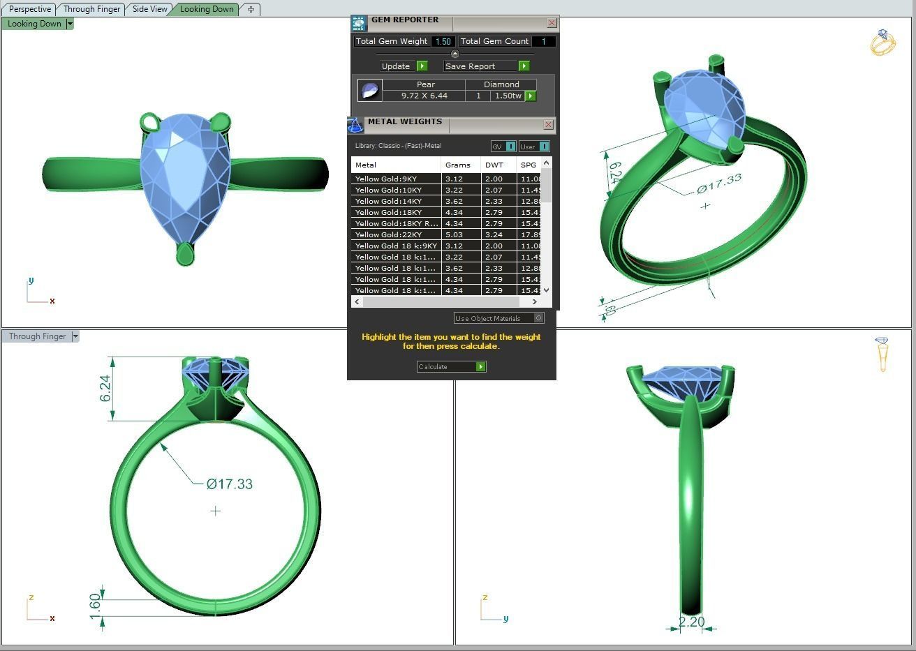 Engagement ring Linda pear 3D print model_11