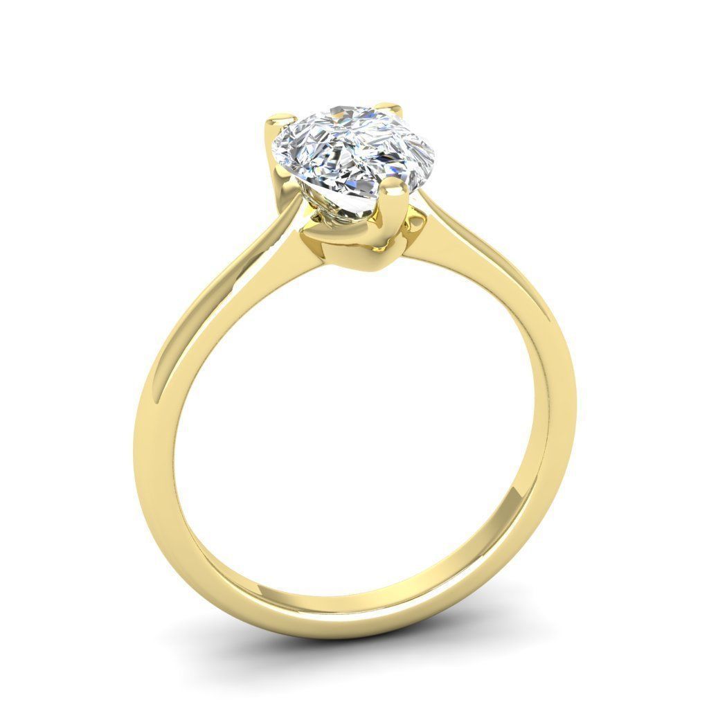 Engagement ring Linda pear 3D print model_21