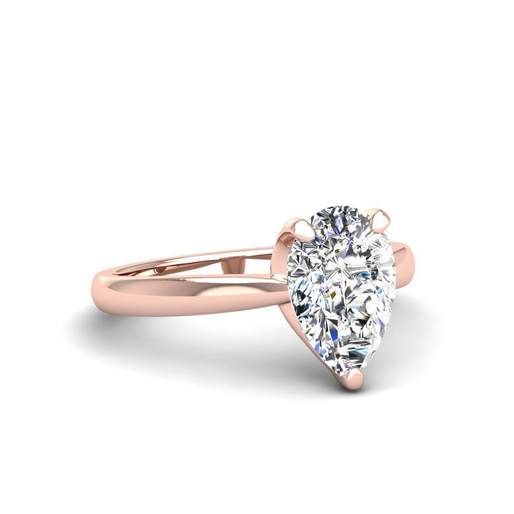 Engagement ring Linda pear 3D print model_28