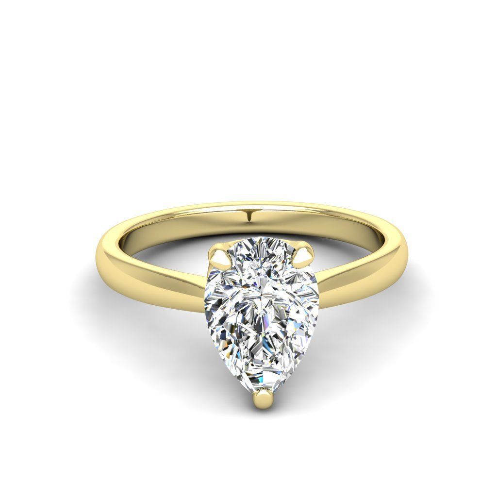 Engagement ring Linda pear 3D print model_16
