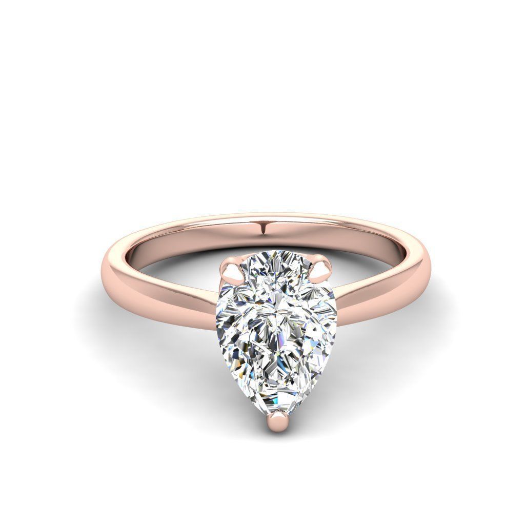Engagement ring Linda pear 3D print model_2