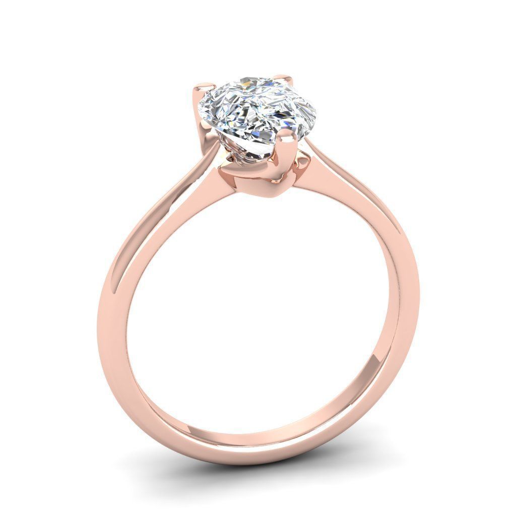 Engagement ring Linda pear 3D print model_10