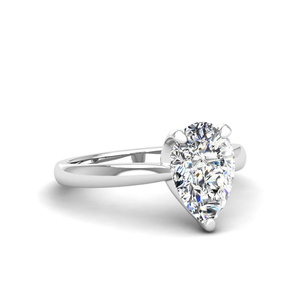 Engagement ring Linda pear 3D print model_27