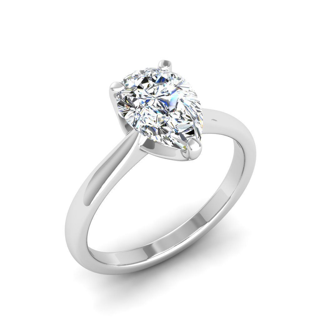 Engagement ring Linda pear 3D print model_23