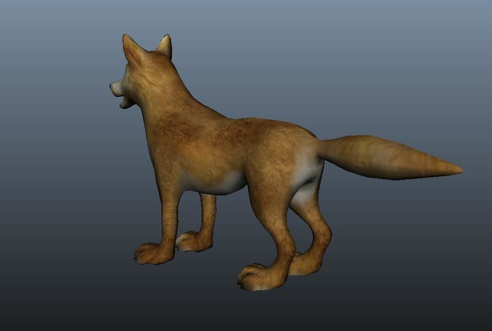 Cartoon Fox animal suitable for Ar VR project Mammal 3D model 3D model_3