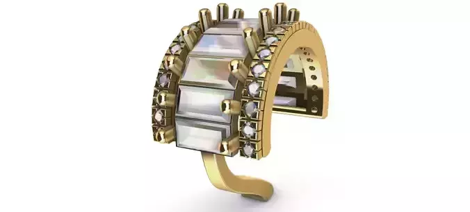 Baguette Earrings Piercing Style